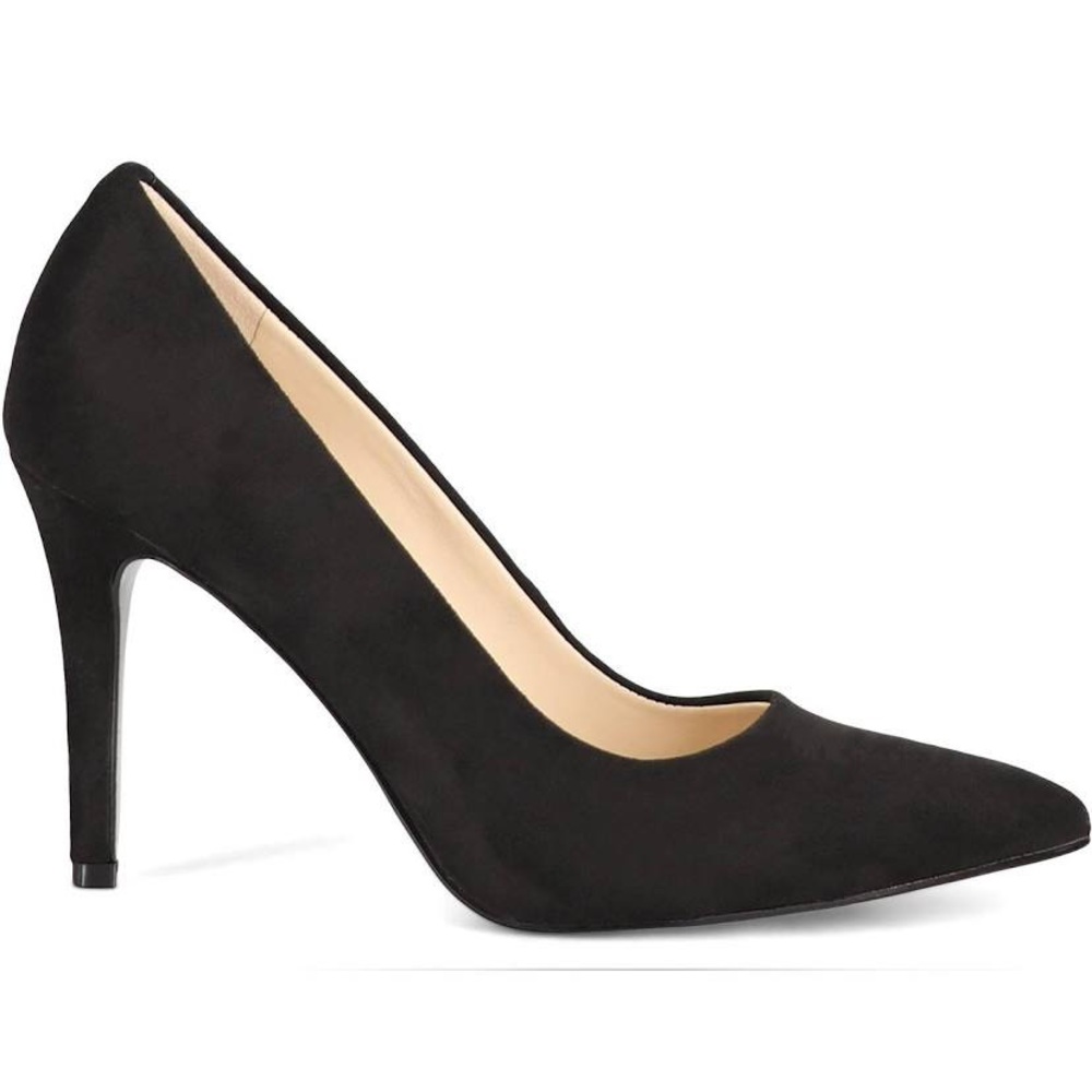 Steve Madden Suede Pointy Black Heels with Suede Spray